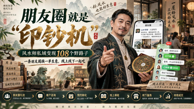 朋友圈就是“印钞机”，风水师私域变现108个野路子，一条朋友圈换一单生意，线上线下一起吃【文档】-MFXUI中国站