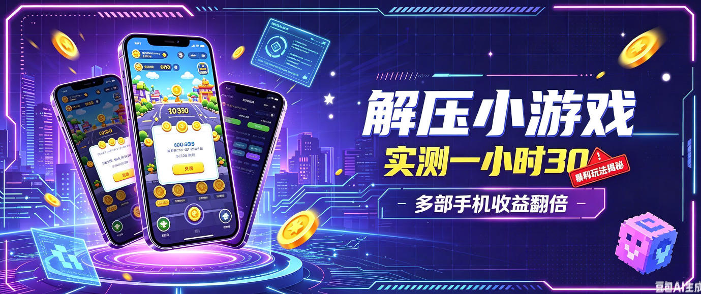 小游戏全流程玩法，实测一小时搞30，简单无脑解压，当天做当天就能看到进账，直接冲就行【揭秘】-MFXUI中国站