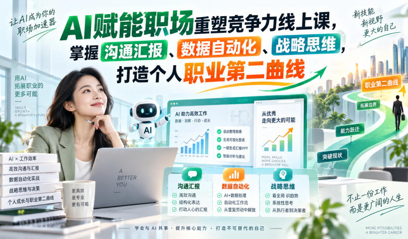 AI赋能职场重塑竞争力线上课，掌握沟通汇报、数据自动化、战略思维，打造个人职业第二曲线-MFXUI中国站