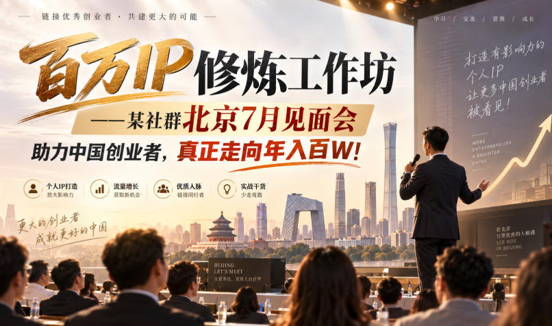百万IP修炼工作坊——某社群北京7月见面会,助力中国创业者,真正走向年入百W!-MFXUI中国站