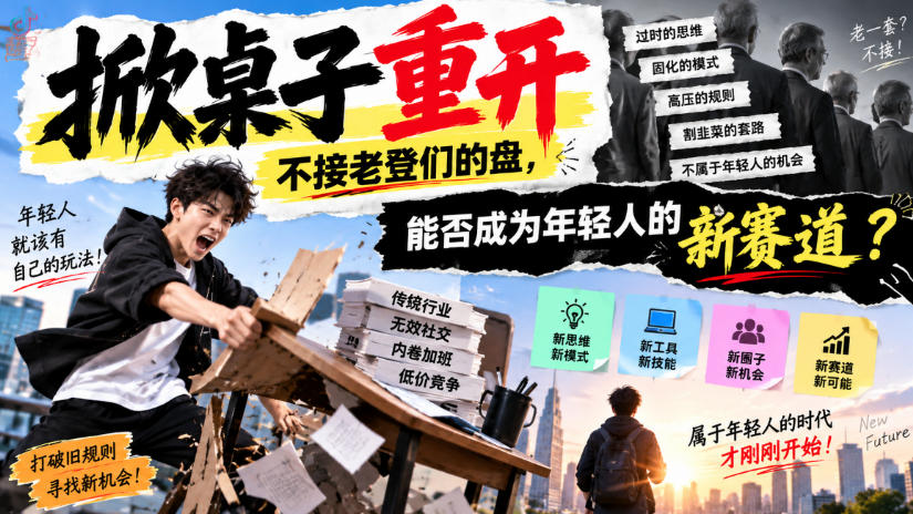 某公众号付费文章：掀桌子重开，不接老登们的盘，能否成为年轻人的新赛道？-MFXUI中国站