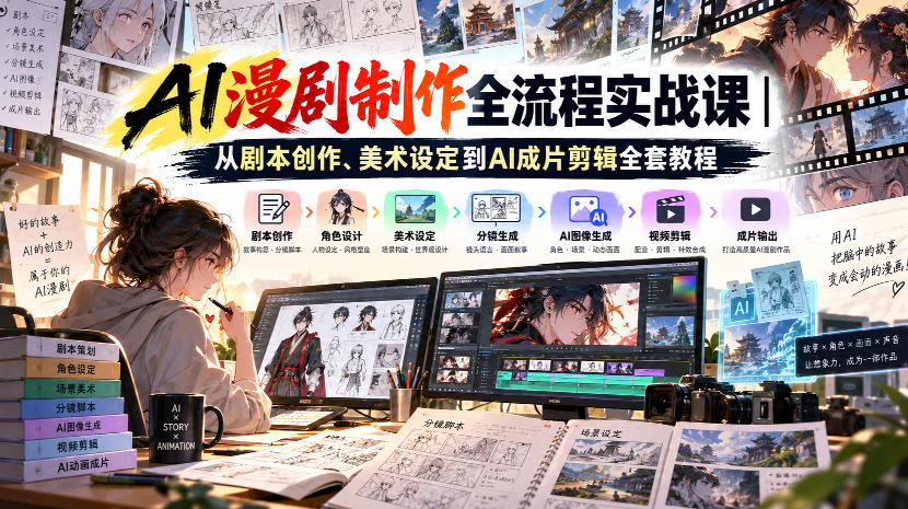AI漫剧制作全流程实战课｜从剧本创作、美术设定到AI成片剪辑全套教程​-MFXUI中国站