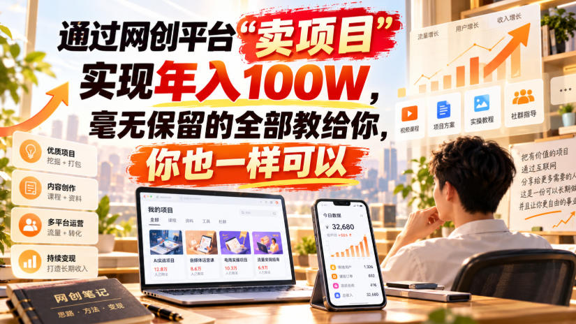通过网创平台“卖项目”实现年入100W，毫无保留的全部教给你，你也一样可以！【揭秘】-MFXUI中国站