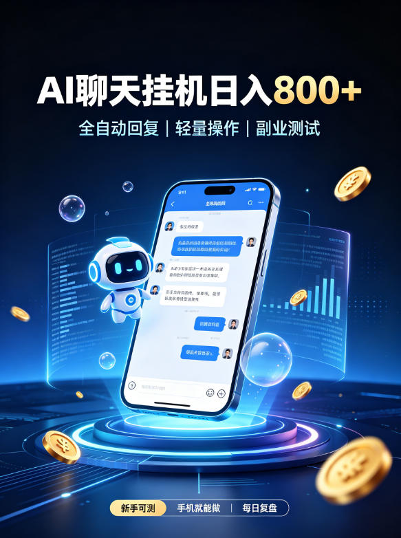 AI聊天挂G项目，日入800➕，全自动操作，适用个人副业，支持工作室矩阵操作【揭秘】-MFXUI中国站