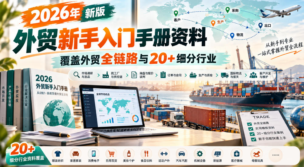 2026年新版外贸新手入门手册资料，覆盖外贸全链路与20+细分行业-MFXUI中国站
