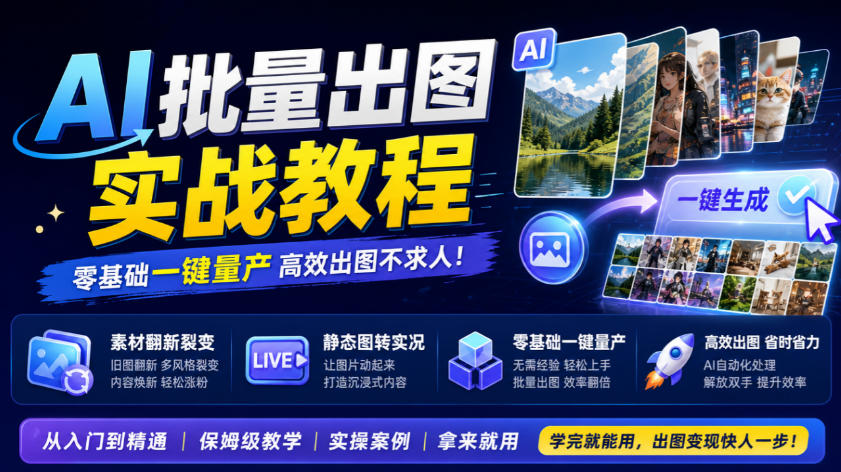 AI批量出图实战教程，素材翻新裂变，静态图转实况，零基础一键量产-MFXUI中国站