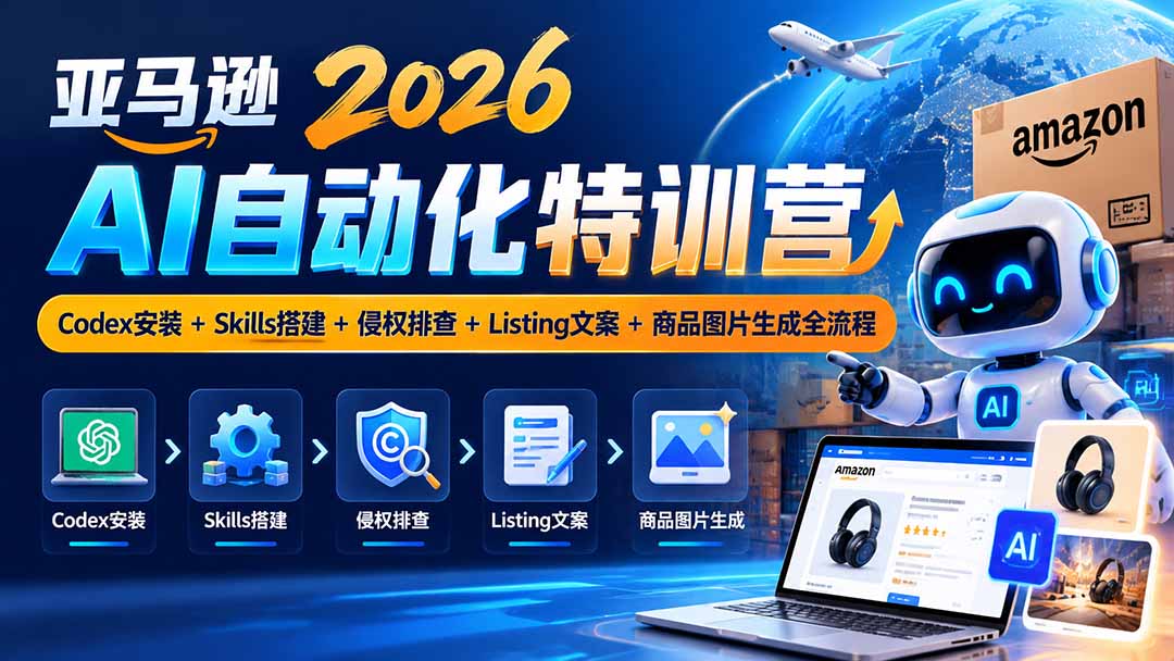亚马逊2026AI自动化-10月特训营：Codex安装+Skills搭建+侵权排查+Listing文案+商品图片生成全流程-MFXUI中国站