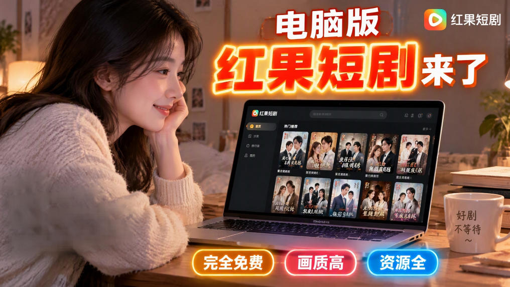 手机看短剧费眼?电脑版红果短剧来了,完全免费、画质高、资源全-MFXUI中国站