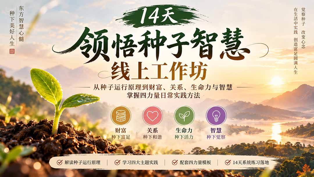 14天领悟种子智慧线上工作坊｜从种子运行原理到财富、关系、生命力与智慧，掌握四力量日常实践方法-MFXUI中国站