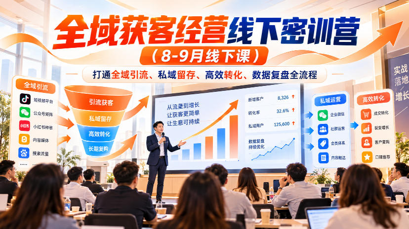 全域获客经营线下密训营(8-9月线下课)，打通全域引流、私域留存、高效转化、数据复盘全流程-MFXUI中国站