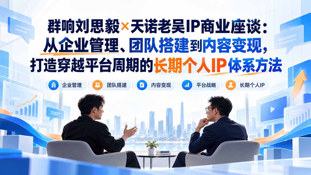 群响刘思毅×天诺老吴IP商业座谈：从企业管理、团队搭建到内容变现，打造穿越平台周期的长期个人IP体系方法-MFXUI中国站