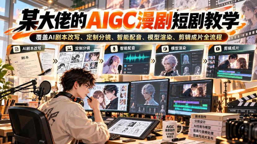 某大佬的AIGC漫剧短剧教学，覆盖AI剧本改写、定制分镜、智能配音、模型渲染、剪辑成片全流程-MFXUI中国站