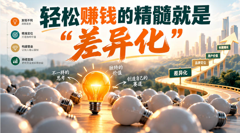 某公众号付费文章：轻松賺钱的精髓就是“差异化”-MFXUI中国站
