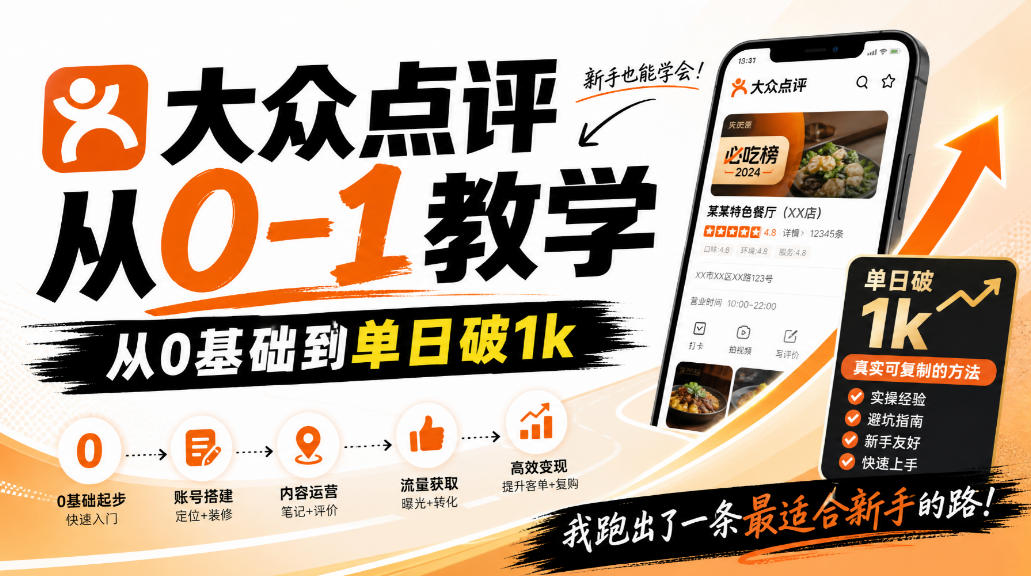大众点评分成从0-1教学，从0基础到单日破1k，我跑出了一条最适合新手的路-MFXUI中国站