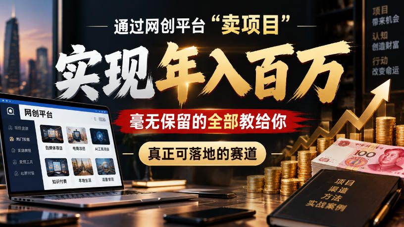 通过网创平台“卖项目”实现年入100w，毫无保留的全部教给你，真正可落地的赛道【揭秘】-MFXUI中国站