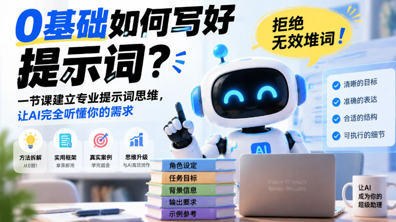 0基础如何写好提示词，拒绝无效堆词！一节课建立专业提示词思维，让AI完全听懂你的需求-MFXUI中国站