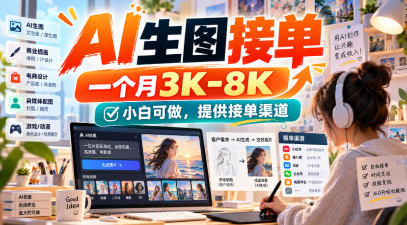 AI生图接单，一个月3K-8K，小白可做，提供接单渠道-MFXUI中国站