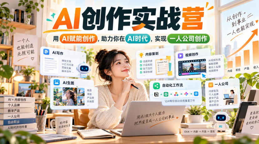 AI创作实战营，用AI赋能创作，助力你在AI时代，实现一人公司创作-MFXUI中国站