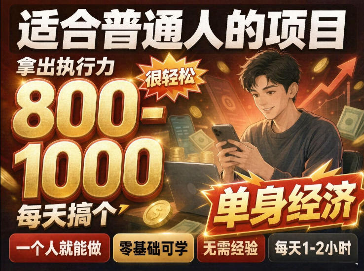 单身交友社群，普通人拿出执行力一个人每天搞个800-1k很轻松，普通人随时入局，无需经验【揭秘】-MFXUI中国站