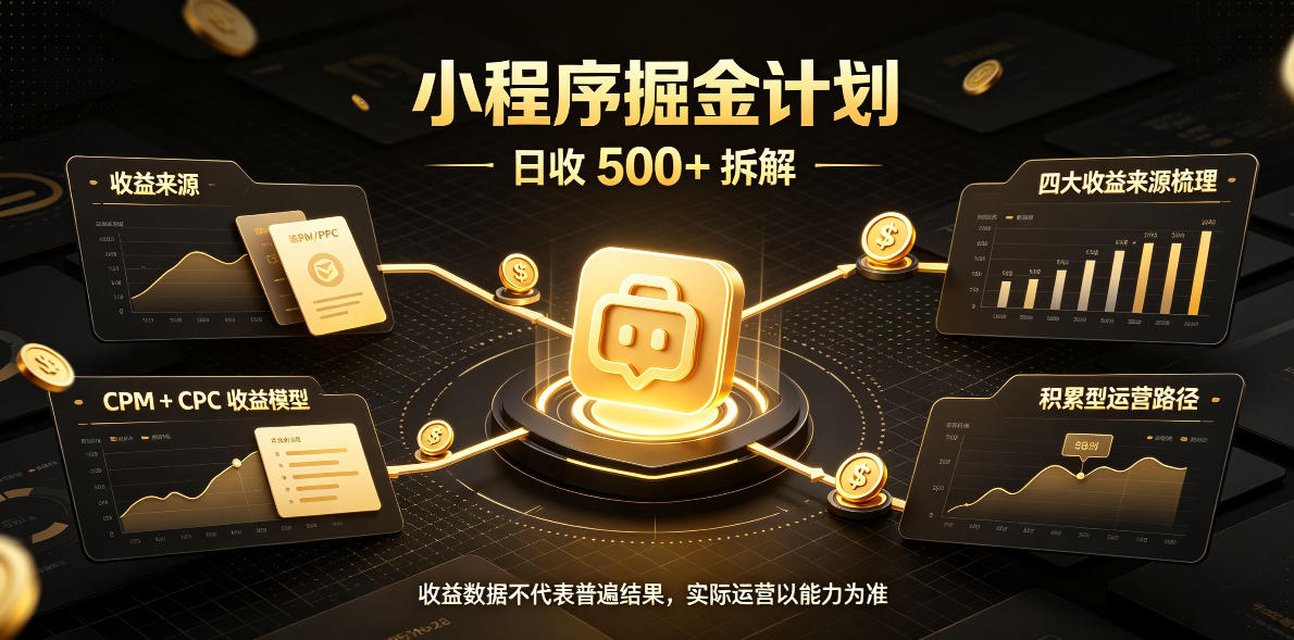 小程序推广计划,日收500+,腾讯官方打款,客户留存率高,收益长期稳定【揭秘】-MFXUI中国站