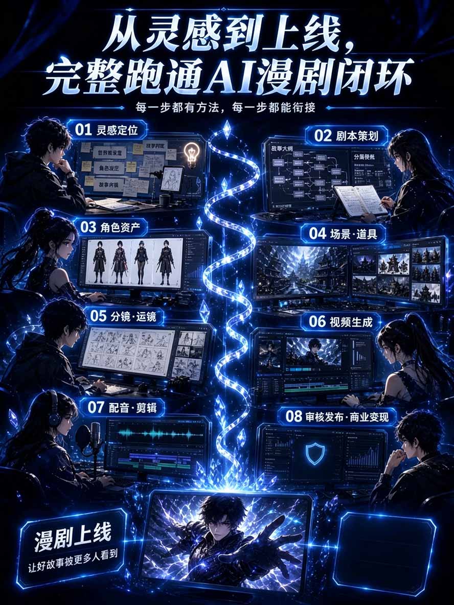 图片[2]-【无水印】2026AI漫剧创作与商业变现掘金营：打通选题→AI编剧→角色场景→自动分镜→视频生成→剪辑发布→运营变现-MFXUI中国站