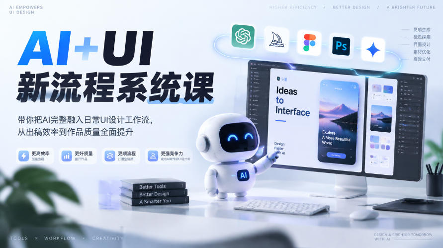 【无水印】AI+UI新流程系统课,带你把AI完整融入日常UI设计工作流,从出稿效率到作品质量全面提升(2026第4期)-MFXUI中国站
