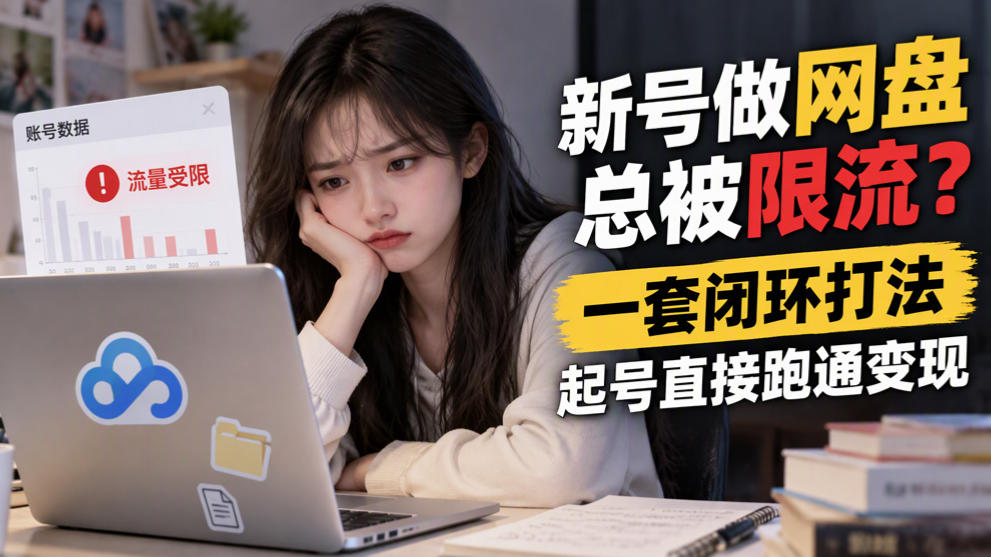 新号做网盘总被限流？一套闭环打法，起号直接跑通变现-MFXUI中国站