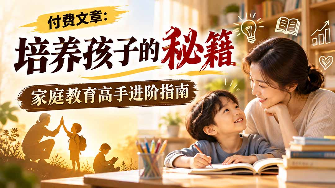 付费文章：培养孩子的秘籍，家庭教育高手进阶指南-MFXUI中国站
