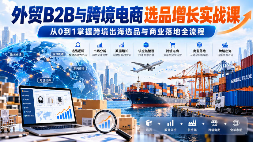 外贸B2B与跨境电商选品增长实战课，从0到1掌握跨境出海选品与商业落地全流程-MFXUI中国站