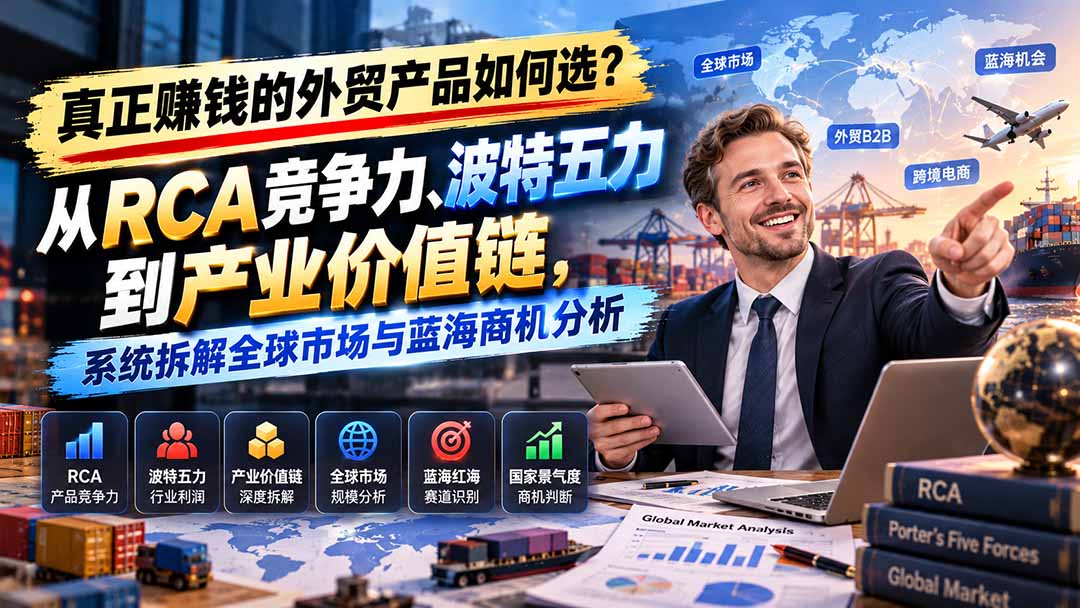 真正赚钱的外贸B2B产品如何选？从RCA竞争力、波特五力到产业价值链，系统拆解全球市场与蓝海商机分析-MFXUI中国站