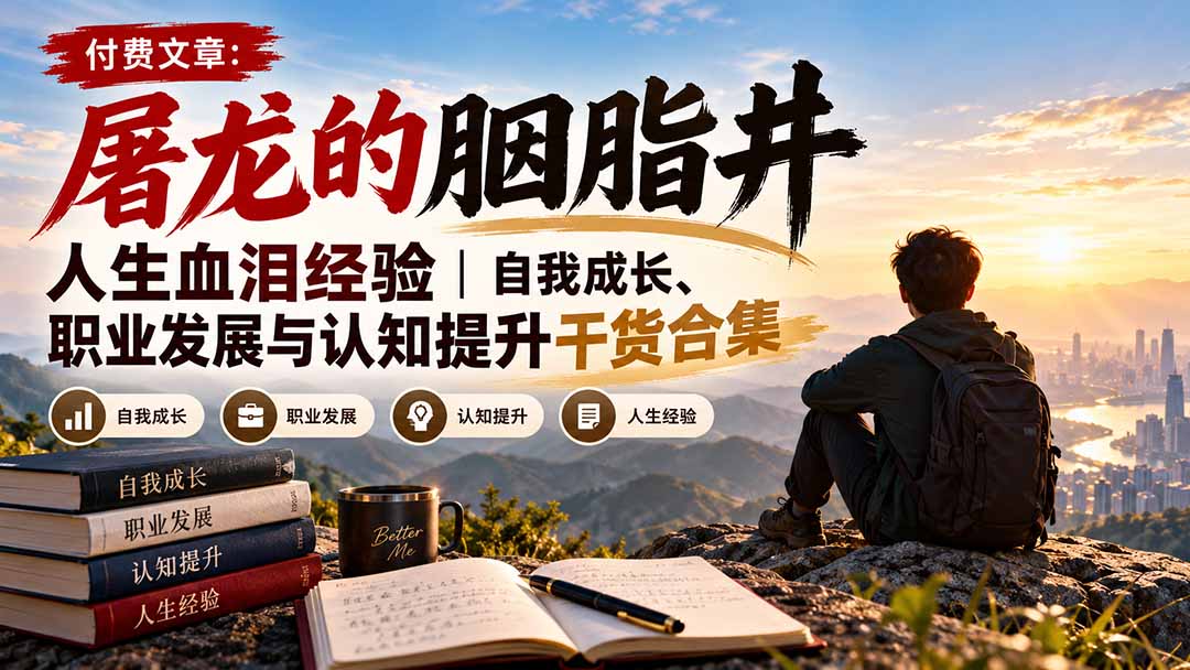 付费文章:屠龙的胭脂井人生血泪经验|自我成长、职业发展与认知提升干货合集-MFXUI中国站