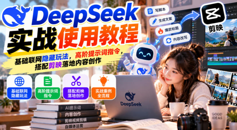 DeepSeek实战使用教程｜基础联网隐藏玩法，高阶提示词指令，搭配剪映落地内容创作-MFXUI中国站