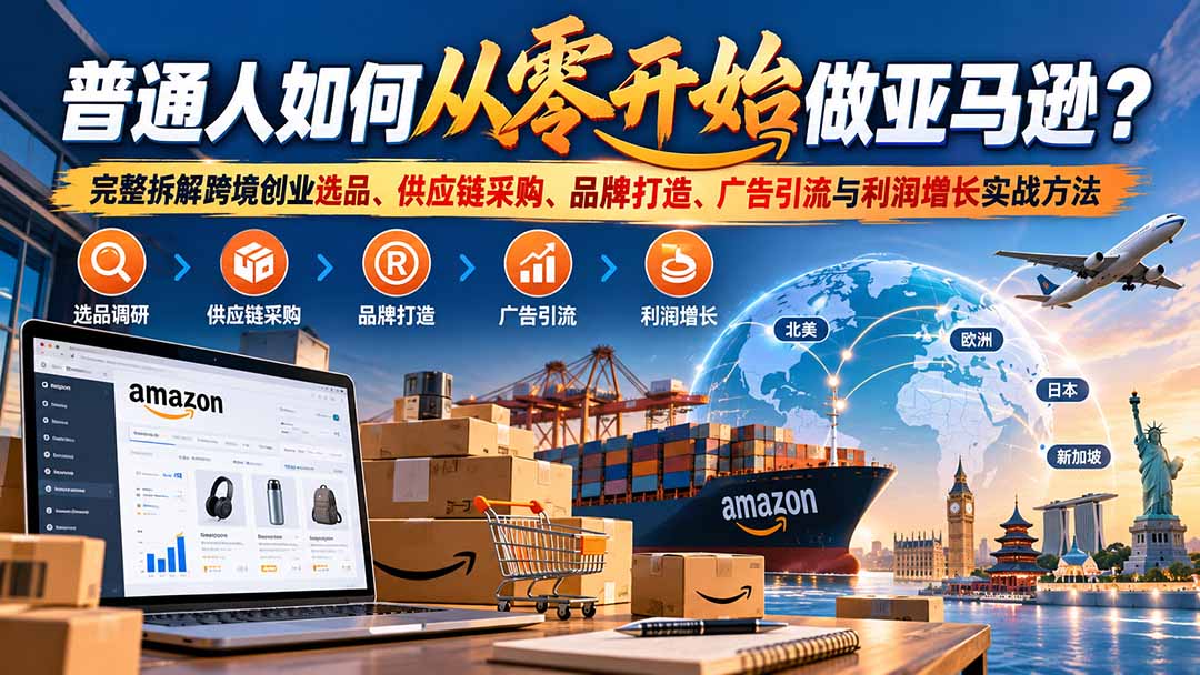 普通人如何从零开始做亚马逊?完整拆解跨境创业选品、供应链采购、品牌打造、广告引流与利润增长实战方法-MFXUI中国站