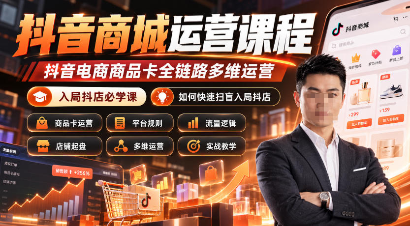 抖音商城运营课程，抖音电商商品卡全链路多维运营，入局抖店必学课， 如何快速扫盲入局抖店(更新1017)-MFXUI中国站