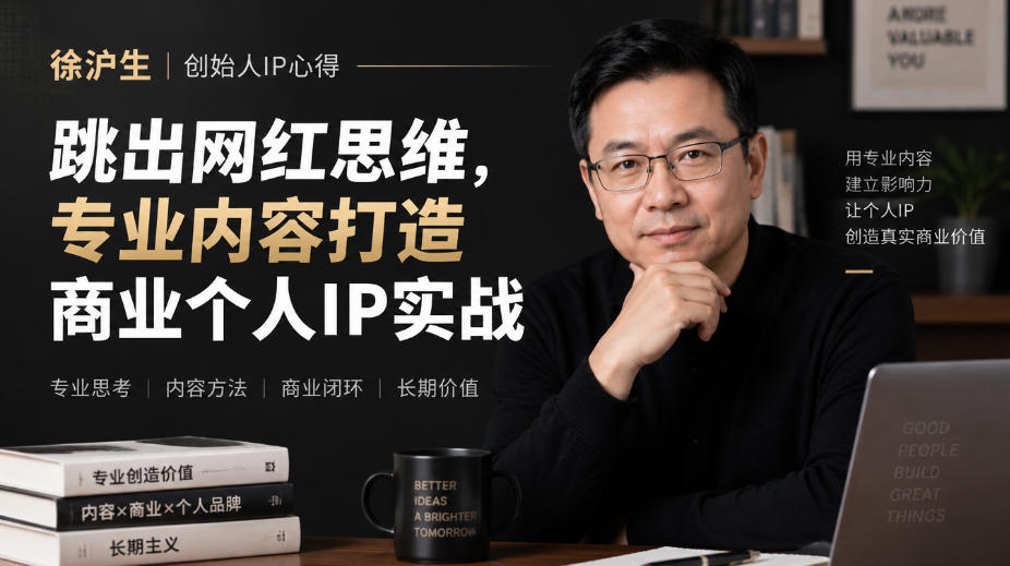 徐沪生创始人IP心得｜跳出网红思维，专业内容打造商业个人IP实战【文档】-MFXUI中国站