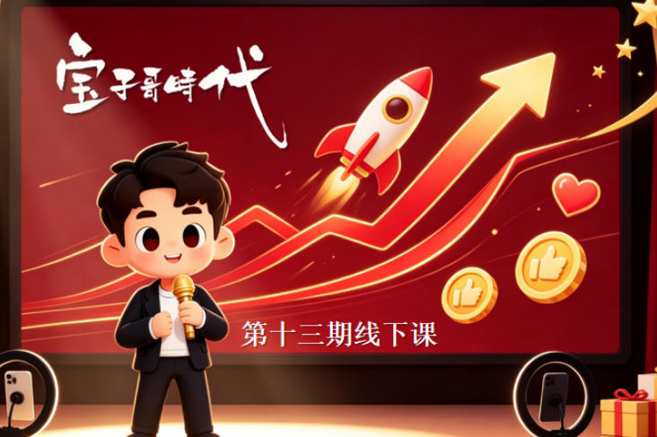 宝子哥抖音直播第13期VIP线下课9月5-6日，26年最值得看的直播课程，快速突破直播间流量瓶颈，打造高效起号闭环-MFXUI中国站