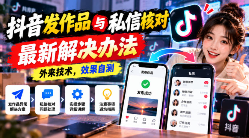 抖音发作品与私信核对最新解决办法，外来技术，效果自测-MFXUI中国站