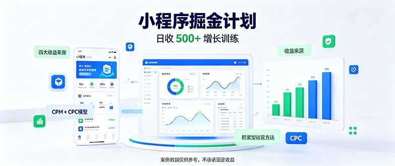 一部手机日入500+，微信小程序掘金计划，四种收入来源，长期稳定可靠-MFXUI中国站