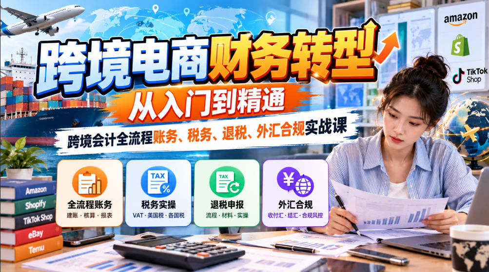 跨境电商财务转型：从入门到精通｜跨境会计全流程账务、税务、退税、外汇合规实战课-MFXUI中国站
