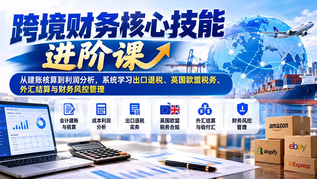 跨境财务核心技能进阶课：从建账核算到利润分析，系统学习出口退税、英国欧盟税务、外汇结算与财务风控管理-MFXUI中国站
