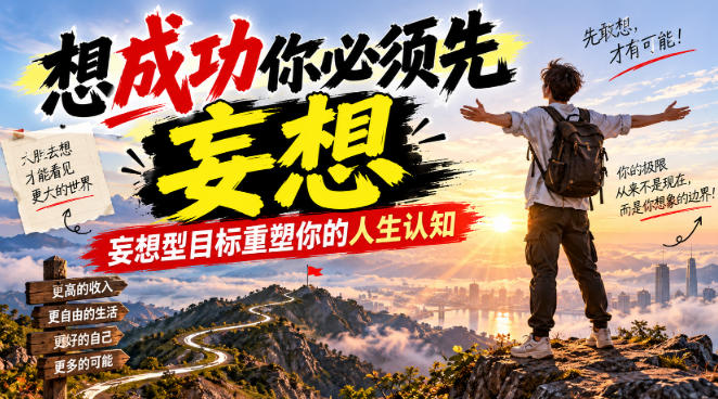 付费文章：想成功你必须先妄想，妄想型目标重塑你的人生认知-MFXUI中国站