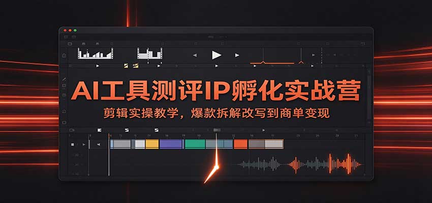 AI工具测评IP孵化实战营:剪辑实操教学,爆款拆解改写到商单变现-MFXUI中国站