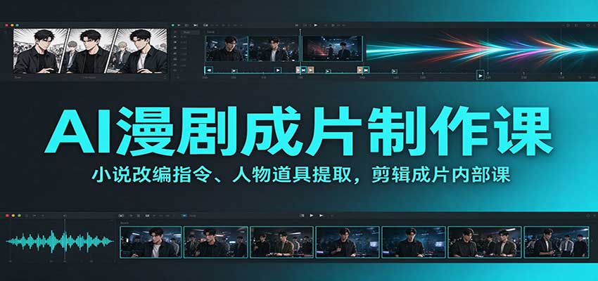 AI漫剧成片制作课：小说改编指令、人物道具提取，剪辑成片全流程-MFXUI中国站