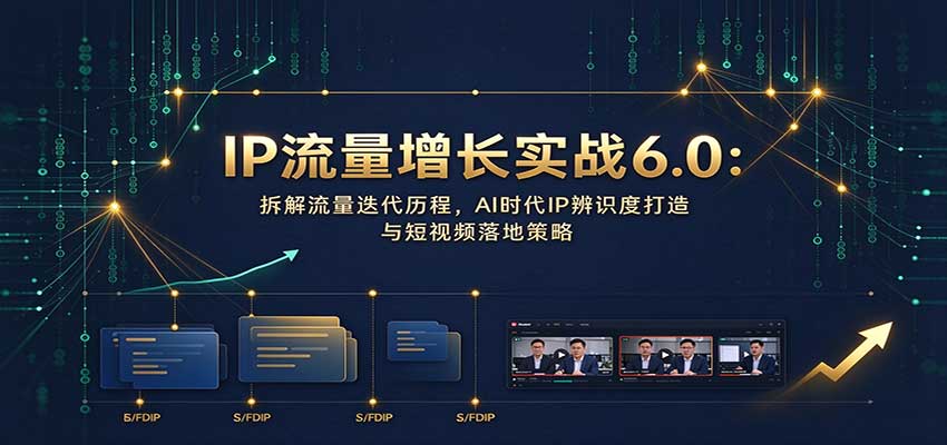IP流量增长实战6.0：拆解流量迭代历程，AI时代IP辨识度打造与短视频落地策略-MFXUI中国站