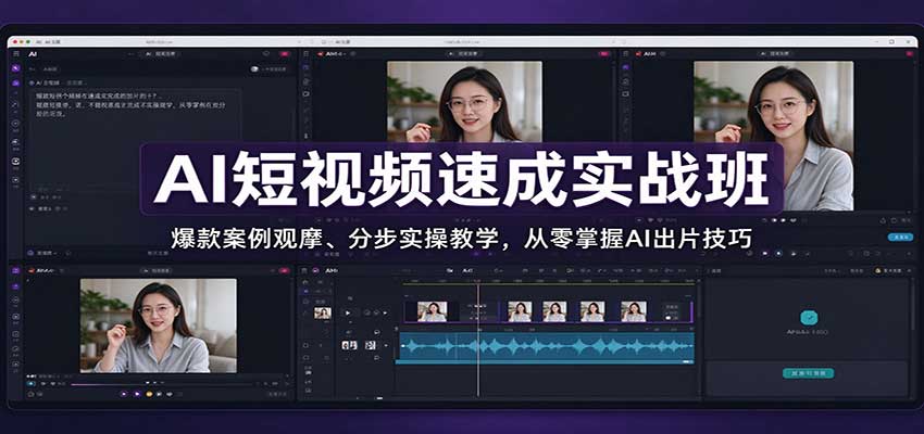 AI短视频速成实战班：爆款案例观摩、分步实操教学，从零掌握AI出片技巧-MFXUI中国站