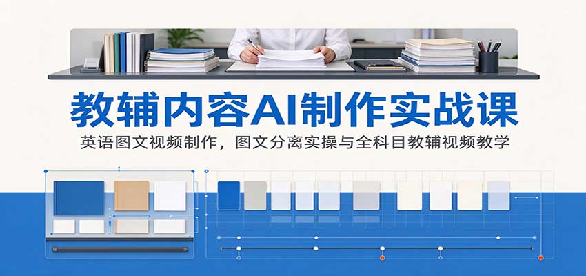 AI制作教辅内容实战课：英语图文视频制作，图文分离实操与全科目教辅视频教学-MFXUI中国站
