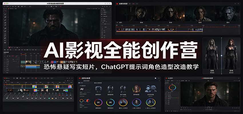 AI影视全能创作营：恐怖悬疑写实短片，ChatGPT提示词角色造型改造教学-MFXUI中国站
