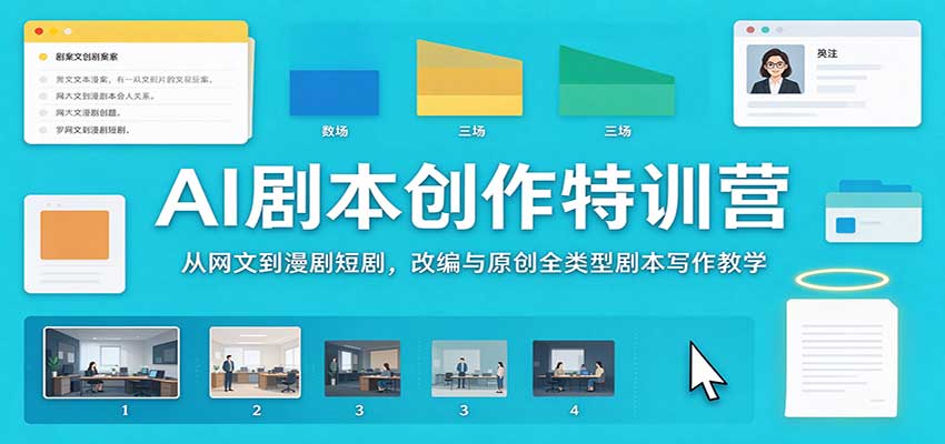 AI剧本创作特训营:从网文到漫剧短剧,改编与原创全类型剧本写作教学-MFXUI中国站