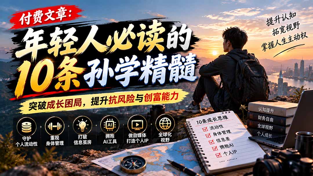付费文章：年轻人必读的10条孙学精髓，突破成长困局，提升抗风险与创富能力-MFXUI中国站