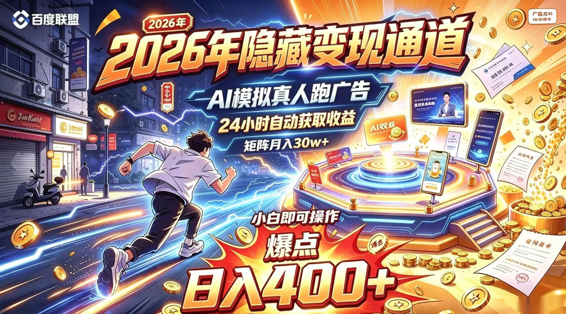 2026年别死磕自媒体，隐藏变现通道，AI模拟真人自动跑广告，小白即可操作，日入400+，矩阵月入可达到30w+【揭秘】-MFXUI中国站